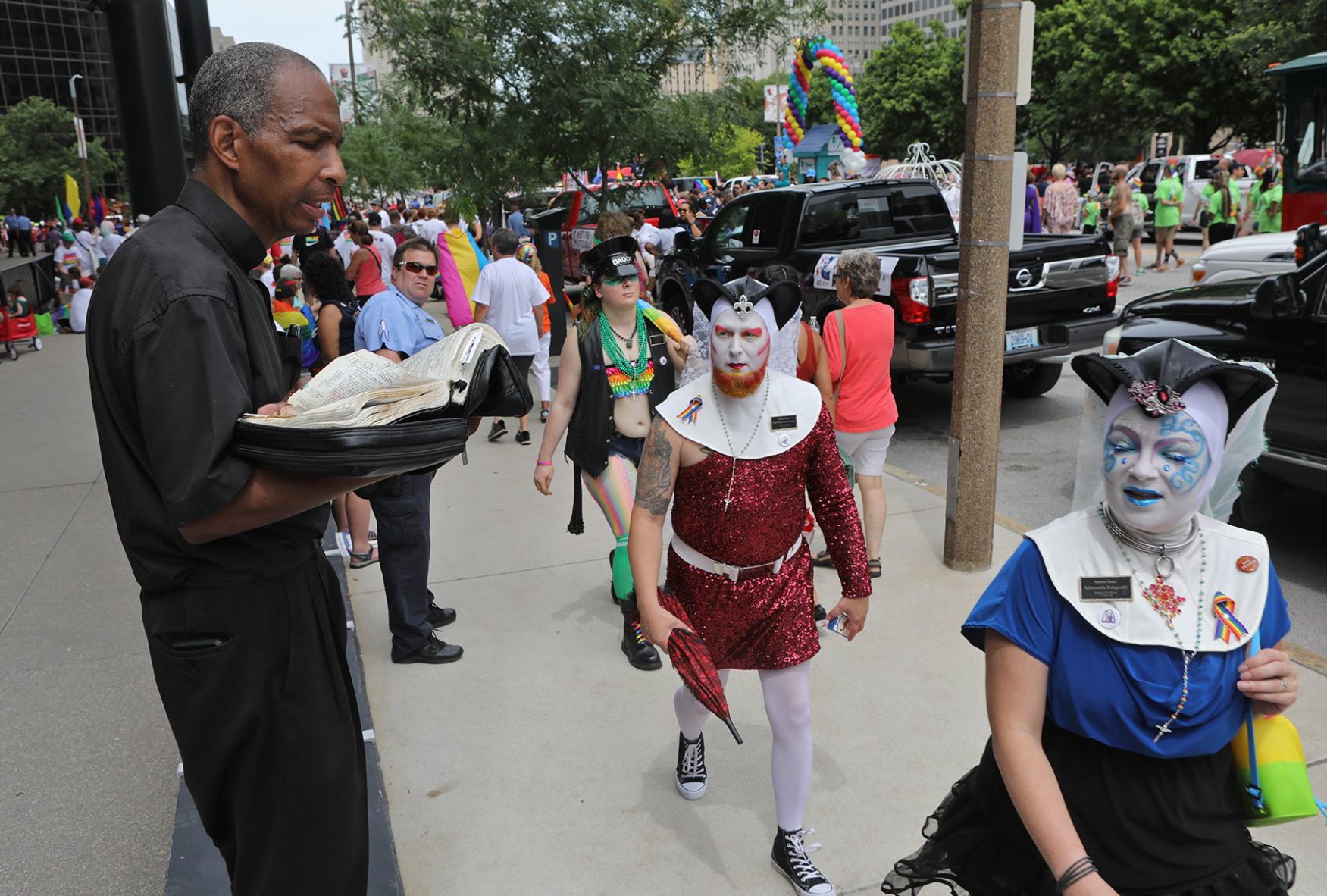 Thousands Watch the Pride Parade downtown